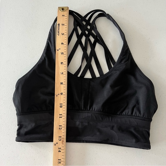 Lululemon Free To Be Moved Bra Medium Support A/B Cup Camo Deep Coal Sz 6 No Pad - Picture 13 of 13